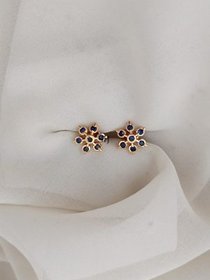 Artificial Dark Blue Stones Ear Studs