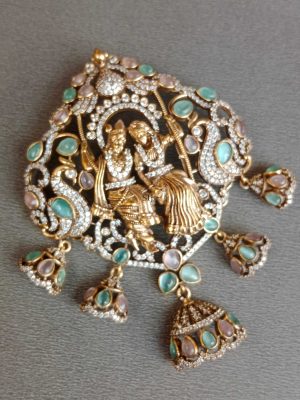 Artificial Krishna Radha Victorian Pendant Set