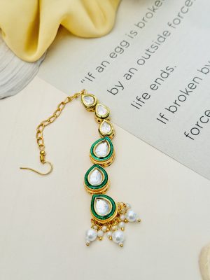 Artificial Pearl Drop Kundan Maang Tikka