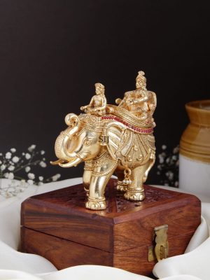 Elephant Design Raja Cholan Kumkum Box