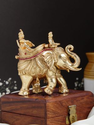 Elephant Design Raja Cholan Kumkum Box