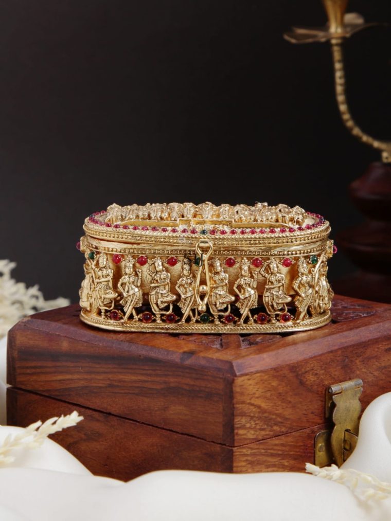 Gold Finish All God Kumkum Box