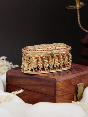 Gold Finish All God Kumkum Box