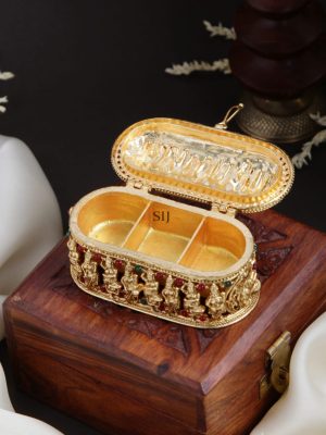 Gold Finish All God Kumkum Box