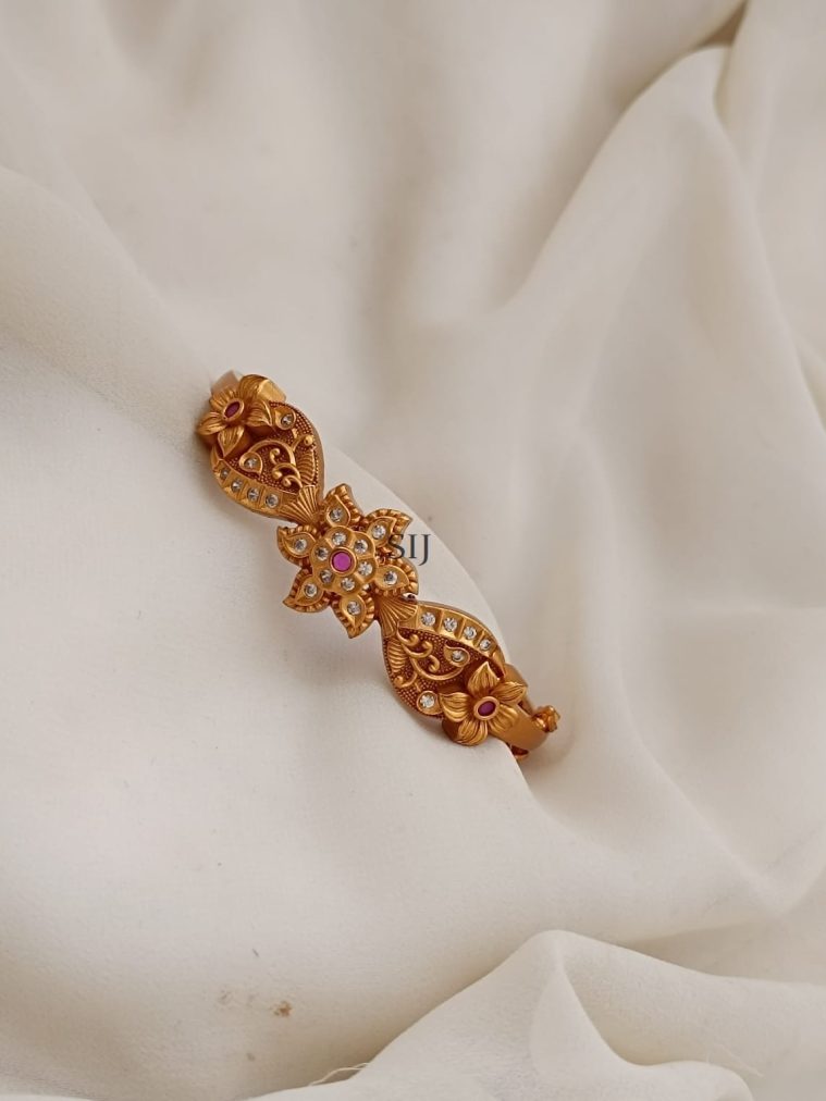 Gold Finish Flower Design Bracelet