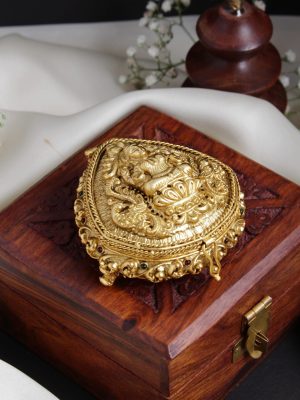 Gold Finish Lakshmi Devi Kumkum box