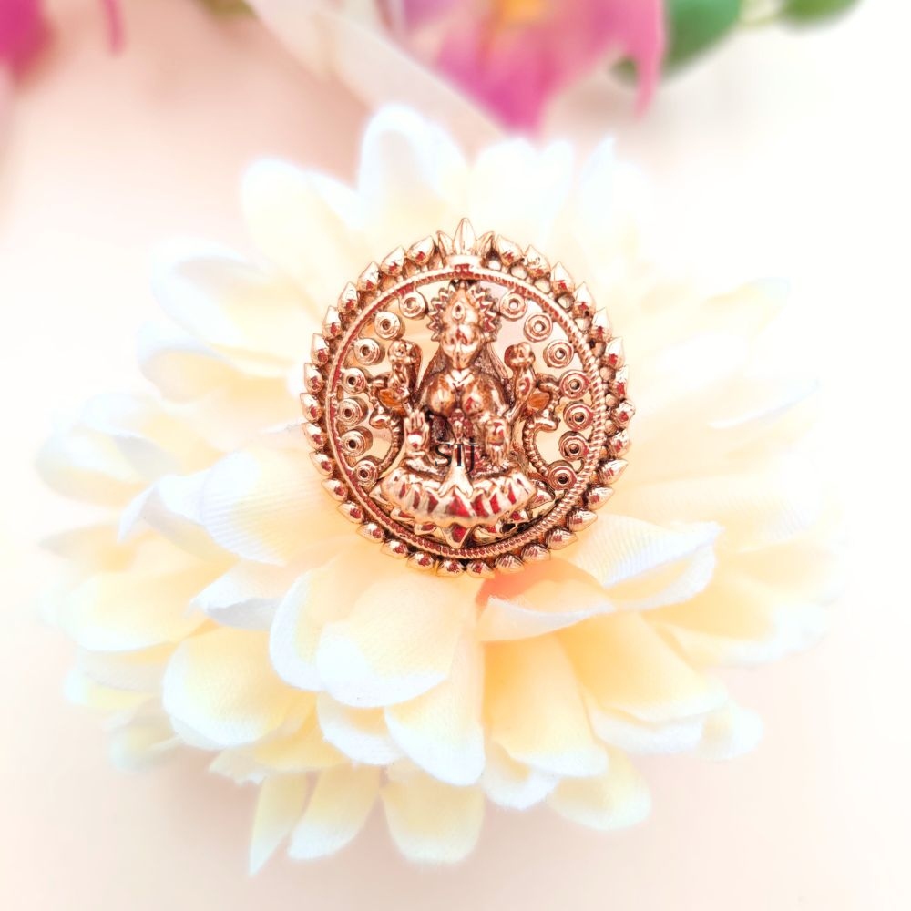 Gold Plated Lakshmi Finger Ring