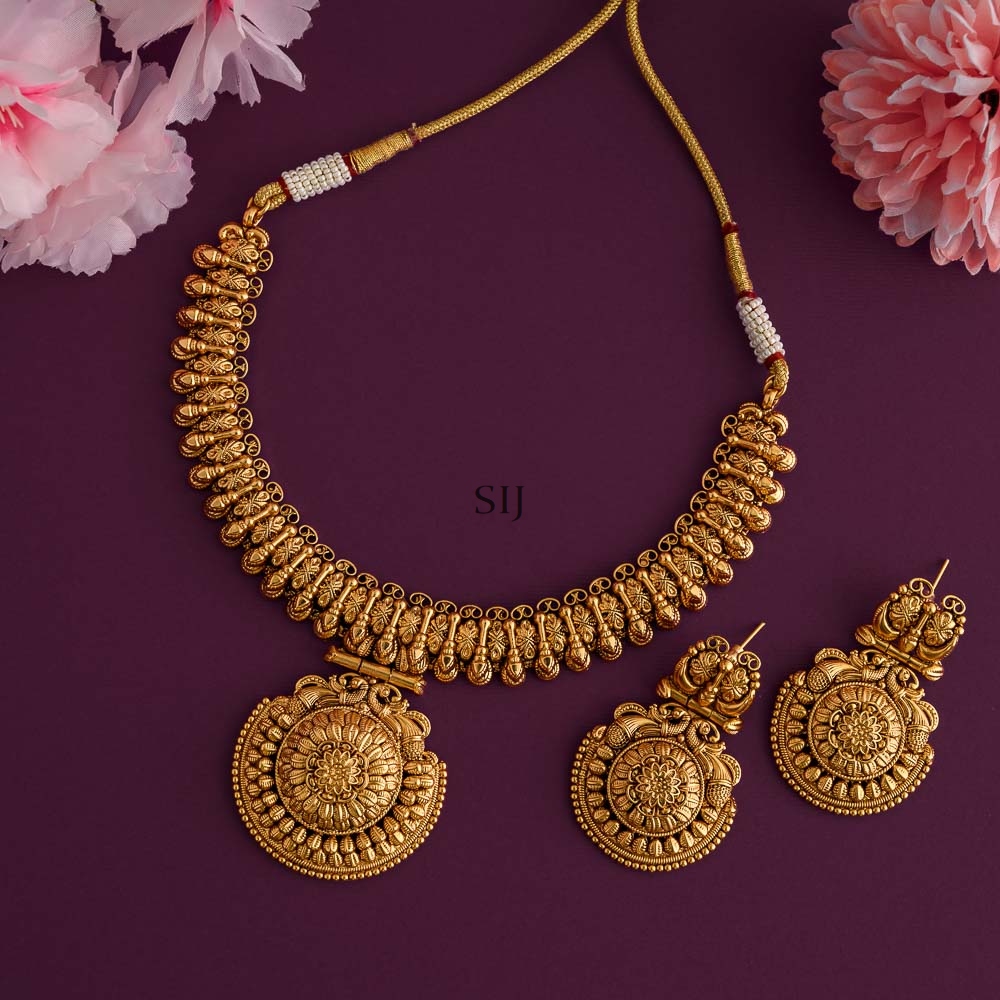 Gold Plated Peacock Design Necklace