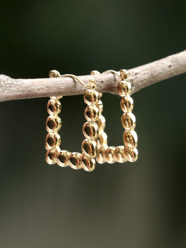 Gold Plated Square Hoop Earrings