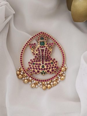 Imitation Kemp Stones Mahalakshmi Pendant