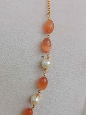 Imitation Orange Beaded Pearl Chain