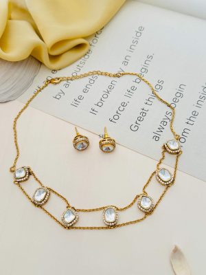 Imitation Two Layered Polki Necklace