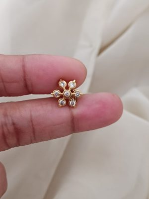 Imitation White Stones Ear Studs