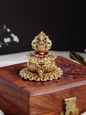 Traditional Antique Lakshmi Devi Kumkum Box