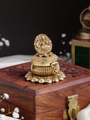 Traditional Antique Lakshmi Kumkum Box