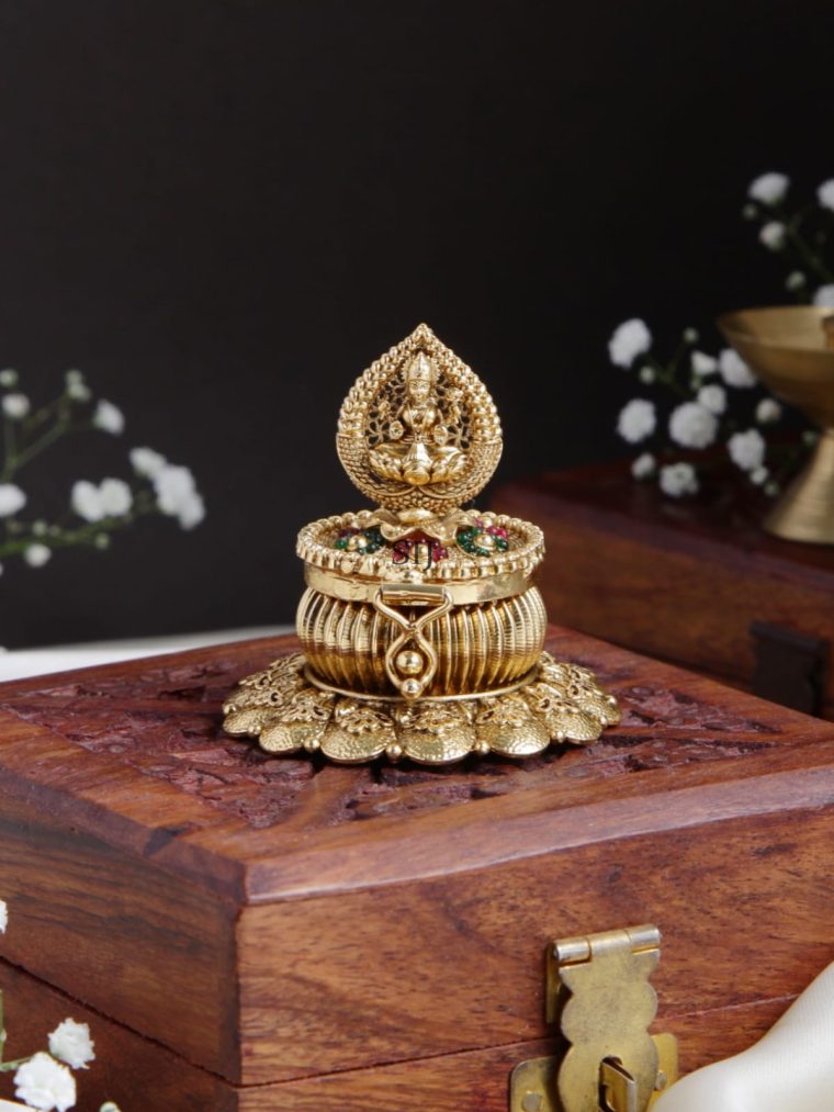 Traditional Lakshmi AD Studded Kumkum Box