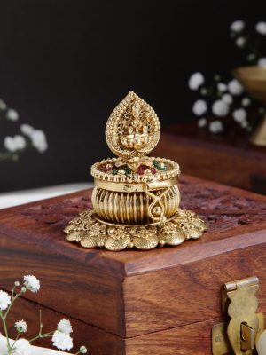 Traditional Lakshmi AD Studded Kumkum Box