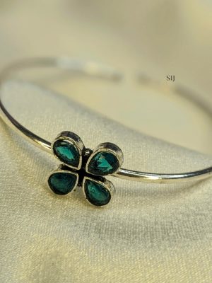 Oxidized Flower Design Adjustable Kada Bangles