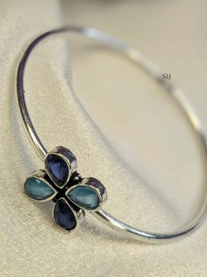 Oxidized Flower Design Adjustable Kada Bangles