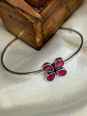 Oxidized Flower Design Adjustable Kada Bangles