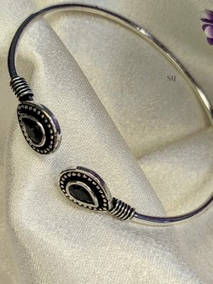 Oxidized Adjustable Stone Kada Bangles