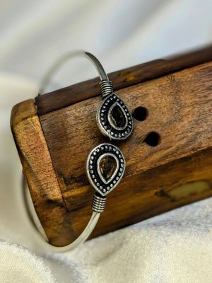 Oxidized Adjustable Stone Kada Bangles