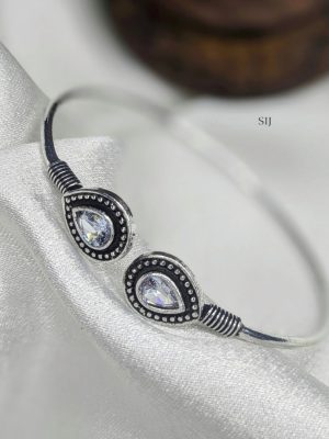 Oxidized Adjustable Stone Kada Bangles