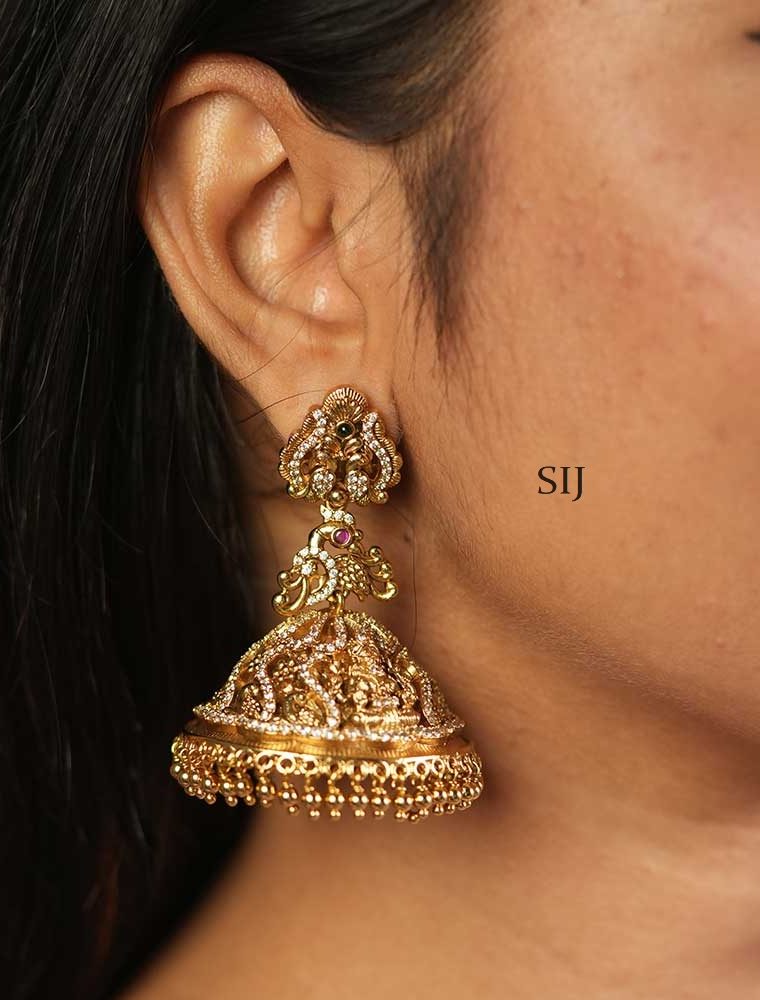 Imitation Peacock Bridal Jhumkas