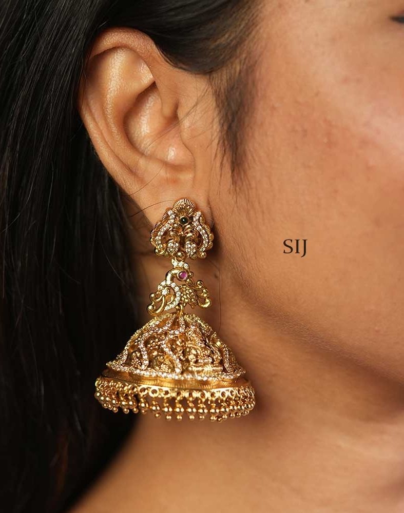 Imitation Peacock Bridal Jhumkas