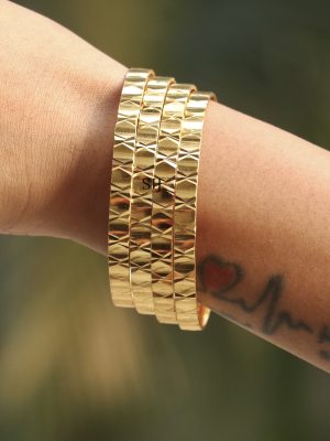 Imitation Hexagon Design Bangles