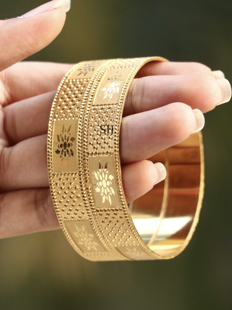 Imitation Gold Plated Broad Bangles