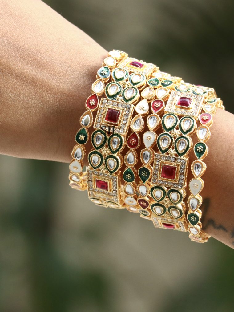 Imitation Kundan Stones Bangles