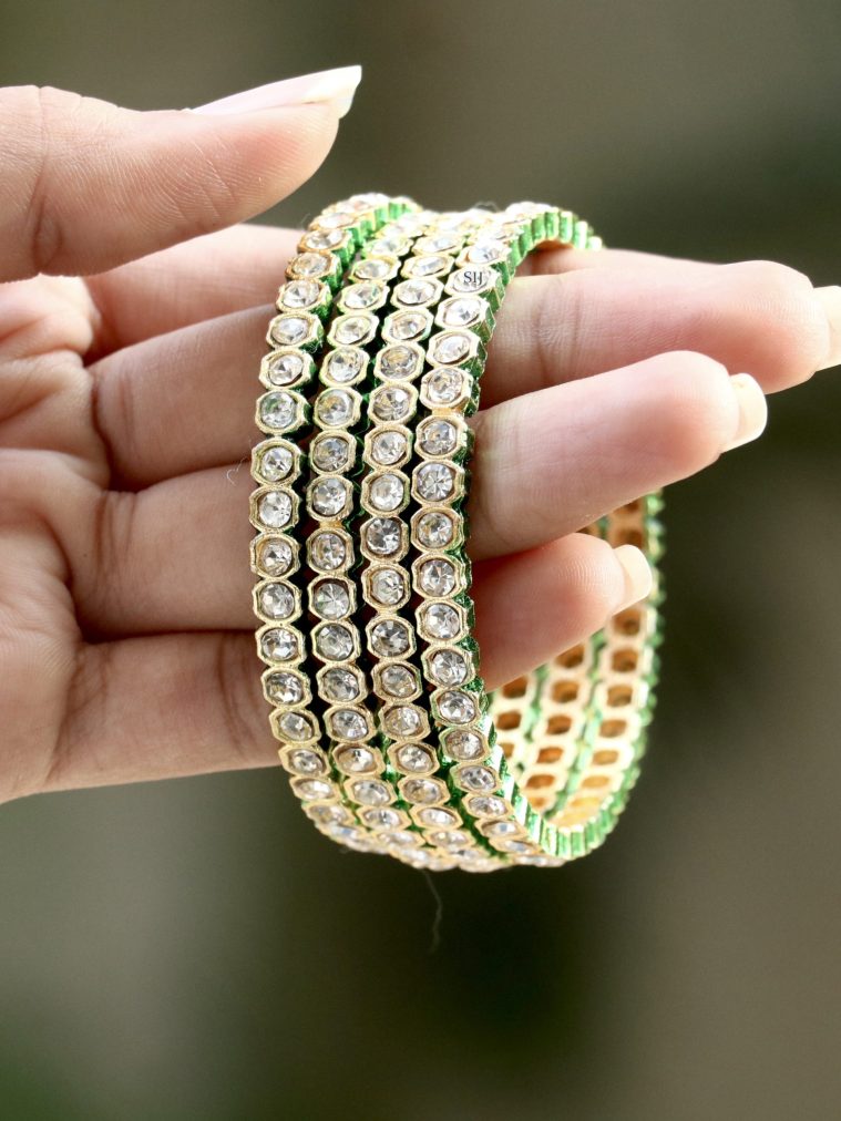 Imitation Kundan and AD Stones Bangles