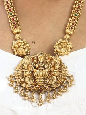 Gold Plated Bridal Long Necklace with Lakshmi Pendant