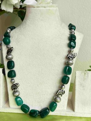 Imitation Elephant Design Beaded Long Necklace