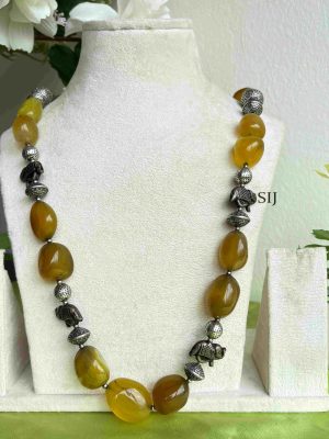 Imitation Elephant Design Beaded Long Necklace