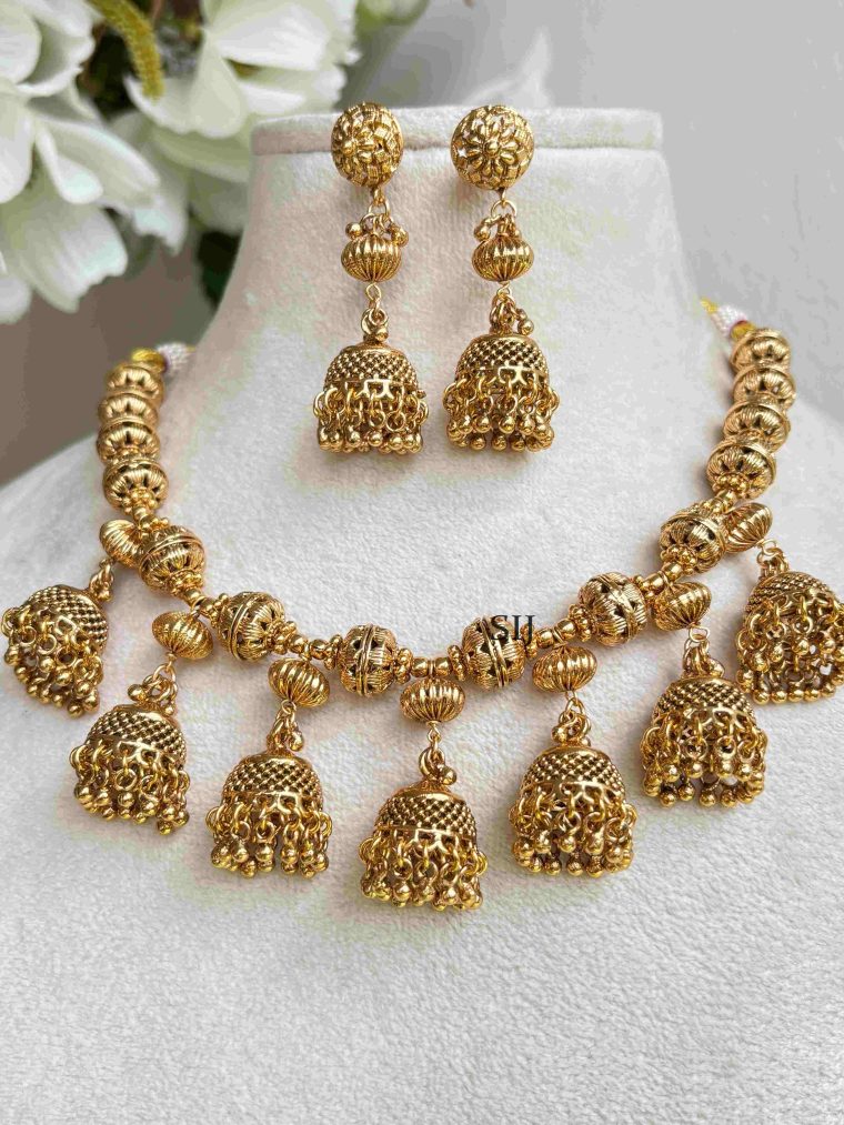 Imitation Jhumkas Type Necklace Set