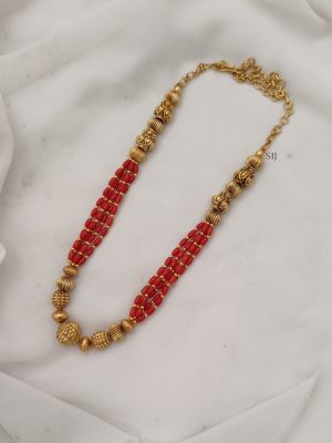 Imitation Gold Beads and Coral Beads Chain