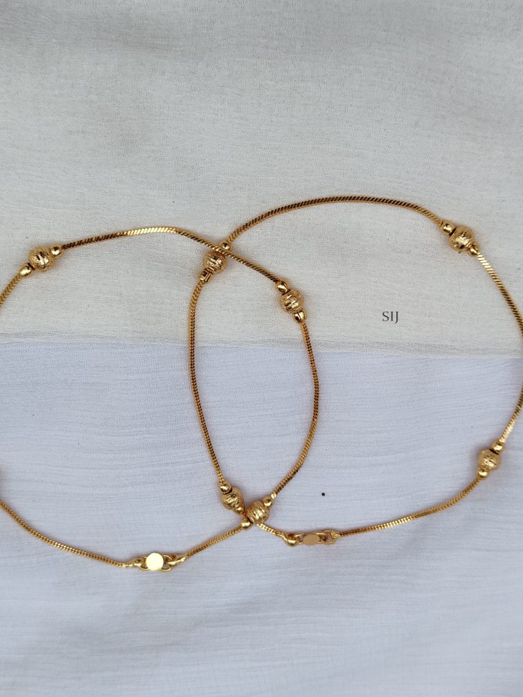 Golden Beads Chain Anklets