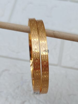 Imitation Gold Plated Wavy Printed Bangles