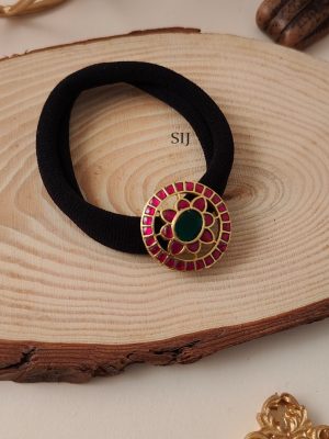 Artificial Floral Kundan Jadau Rubber Band