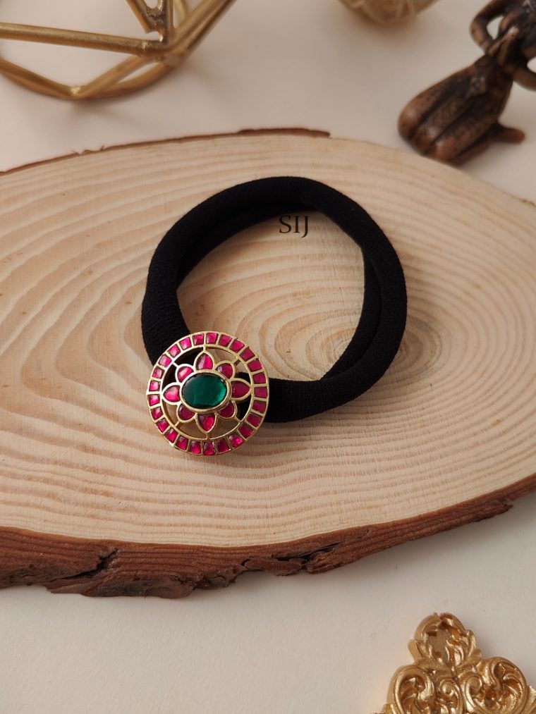 Artificial Floral Kundan Jadau Rubber Band