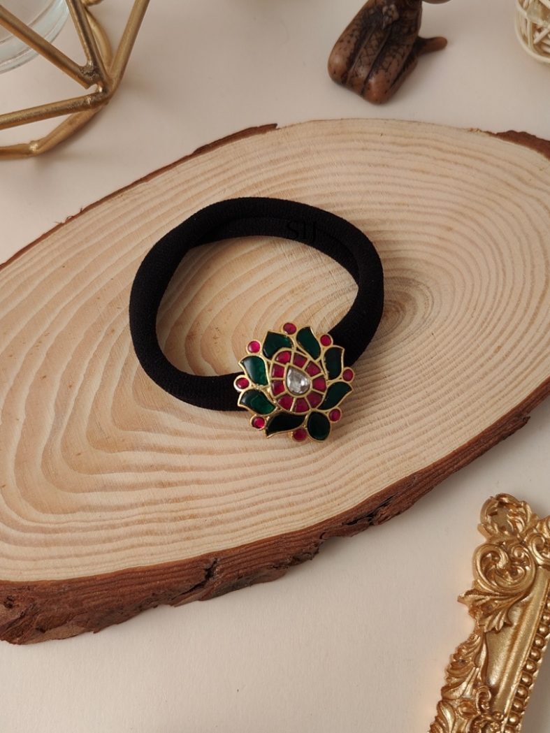 Imitation Floral Kundan Jadau Hair Band