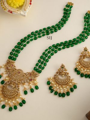 Imitation Green Matt AD Beaded Haram