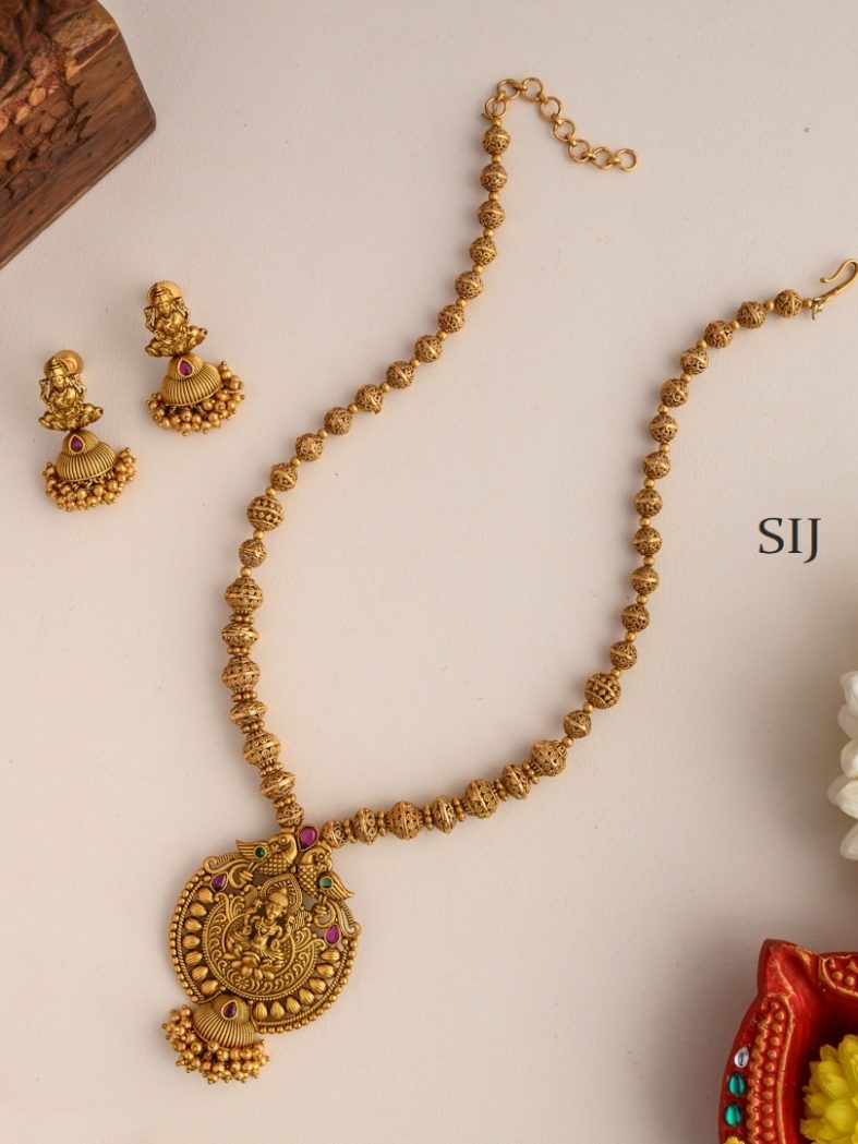 Traditional Beaded Lakshmi Motifs Haram