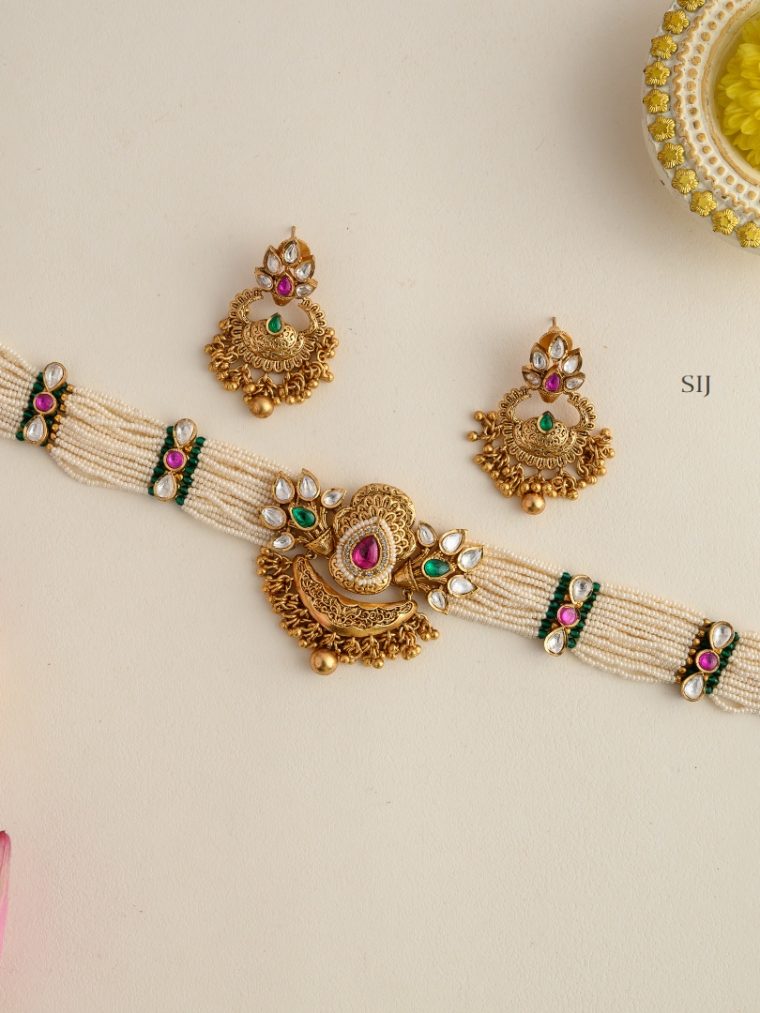 Multi Layers Pearls Kundan Choker