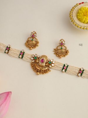 Multi Layers Pearls Kundan Choker