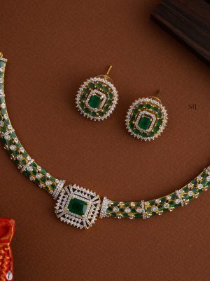 Green and AD Stones Kante Necklace