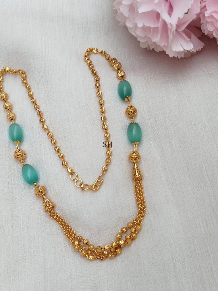 3 Layered Persian Green Beaded Chain