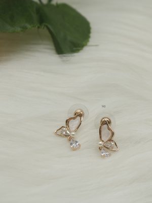 Rose Gold Butterfly Design Ear Studs